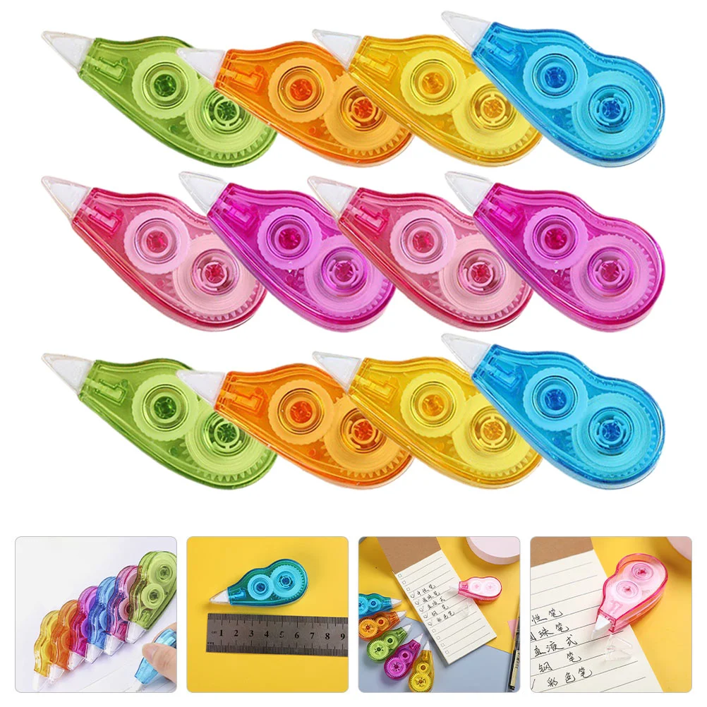 

12 Pcs Correction Tape Adhesive Tapes Portable Correcting Writing White Out Pp Convenient White-out