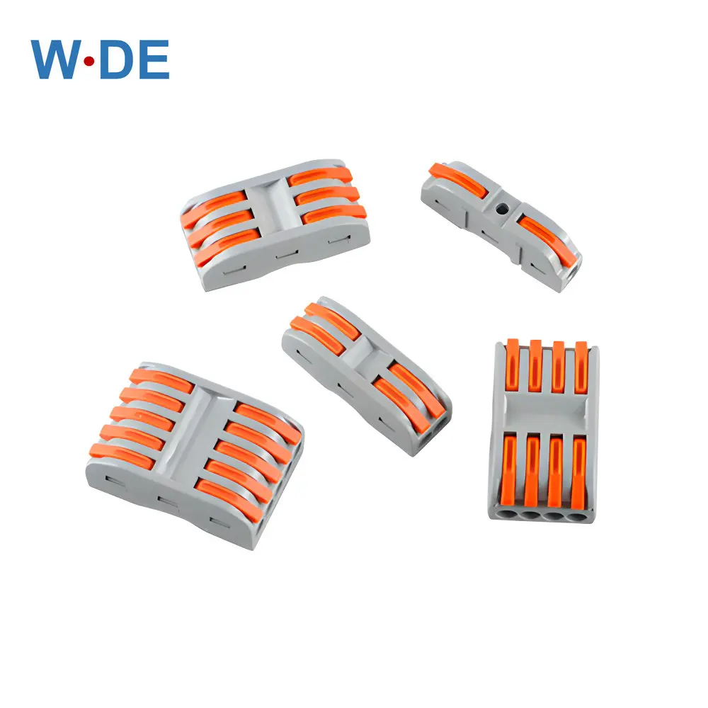 

50pcs Wire Connector Universal Cable Mini Fast Connector Compact Wire Conductor Spring Splicing Push In Terminal Block 2-8 Pins