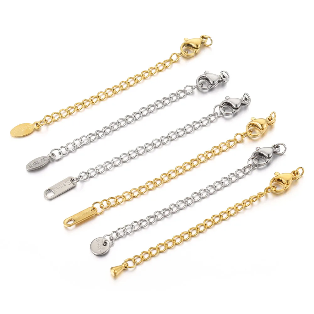 10pcs Stainless Steel Extension Chain with Lobster Clasps Bracelet Necklace Extended Tail Chain Connector for DIY Jewelry Making
10pcs Stainless Steel Extension Chain with Lobster Clasps Bracelet Necklace Extended Tail Chain Connector for DIY Jewelry Making