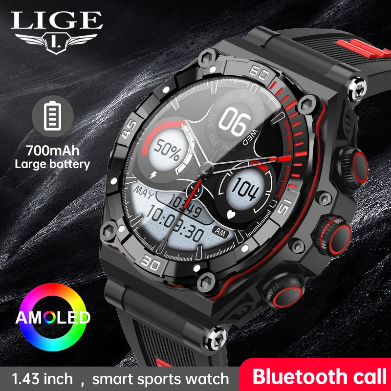 LIGE Smart Watch AMOLED HD Screen Man Outdoor Sports NFC New Bracelet Dual Bluetooth Chip Call Waterproof IP68 700MAH Smartwatch 
LIGE Smart Watch AMOLED HD Screen Man Outdoor Sports NFC New Bracelet Dual Bluetooth Chip Call Waterproof IP68 700MAH Smartwatch