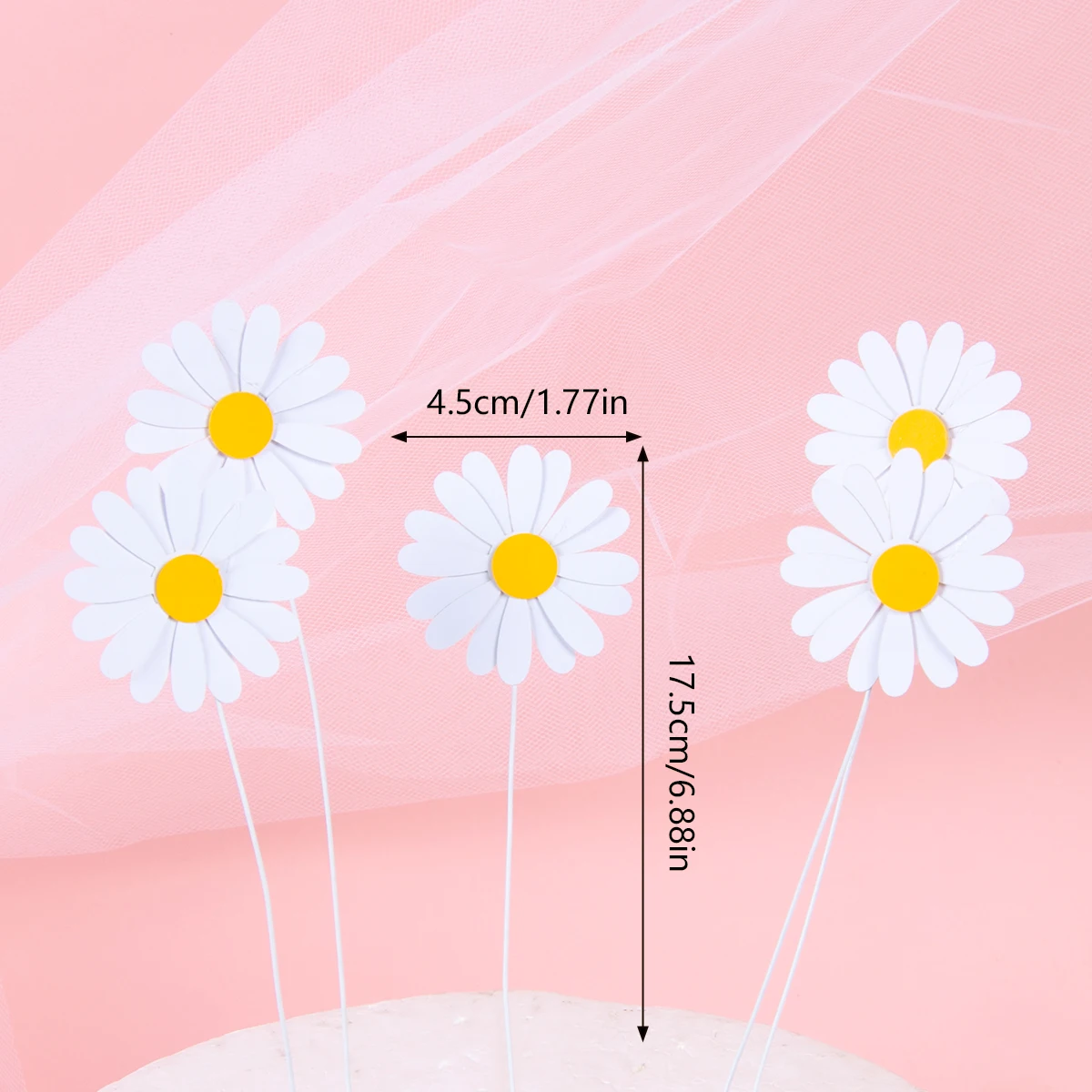 Топперы для торта ромашка картон cyuan