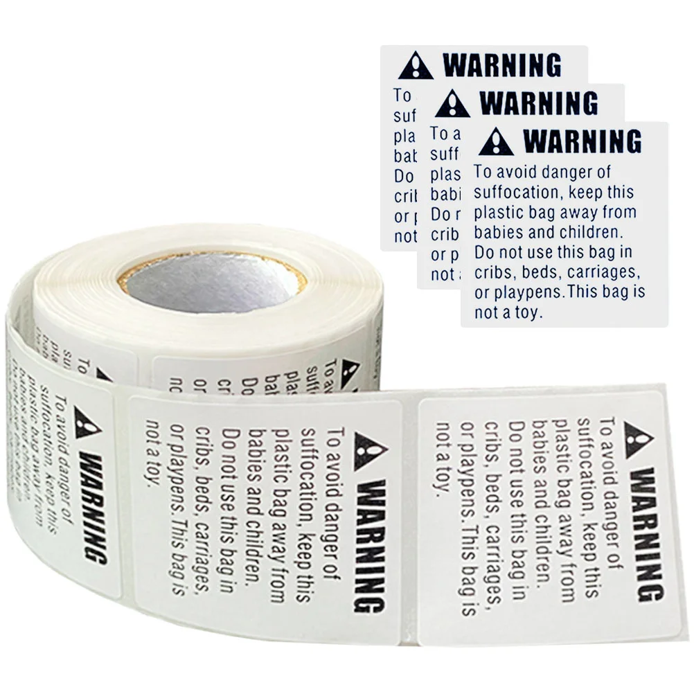 

Warning Signs Suffocation Label Stickers Kids Decals Packing Paper Self-adhesive Labels Blank Gift Cards Child