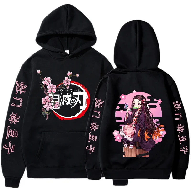 Модная толстовка с капюшоном Demon Slayer Kamado Nezuko женские толстовки графическим