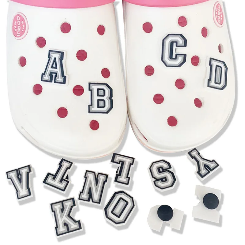26 English letters Shoe Charms A B C D JIBZ Shoe Accessories Decoration Fit For Croc Clogs Sandal Kids Boys X-mas Gifts
26 English letters Shoe Charms A B C D JIBZ Shoe Accessories Decoration Fit For Croc Clogs Sandal Kids Boys X-mas Gifts