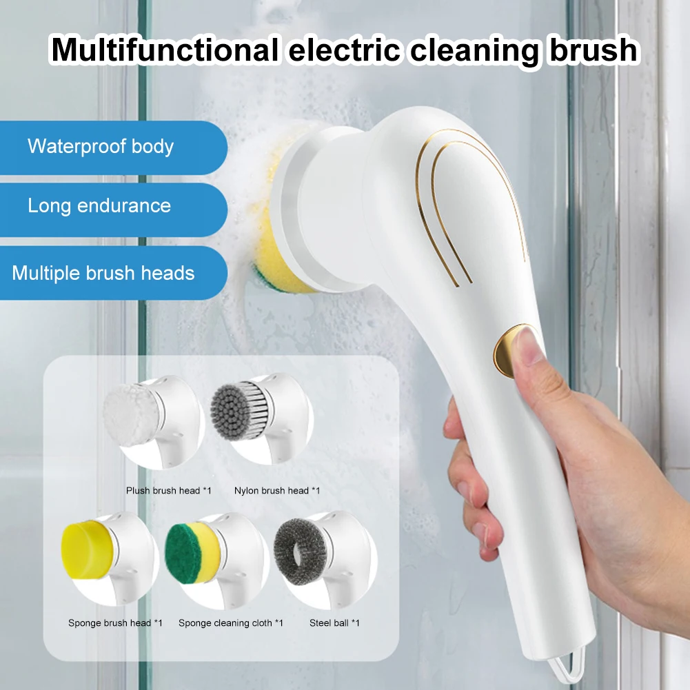 New Handheld Electric Cleaning Brush Wireless Bathtub Tile Brush Kitchen Sink Cleaning Tool With 5 Brush Heads Sink Cleaner
New Handheld Electric Cleaning Brush Wireless Bathtub Tile Brush Kitchen Sink Cleaning Tool With 5 Brush Heads Sink Cleaner