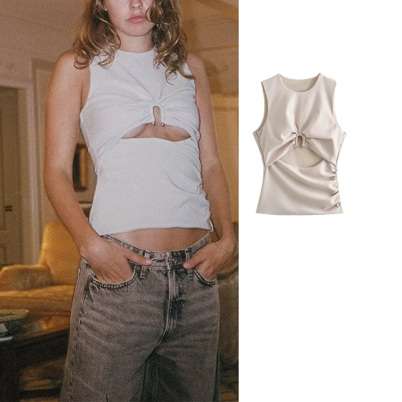 Женский ажурный топ без рукавов, в уличном стиле
Женский ажурный топ без рукавов, в уличном стиле