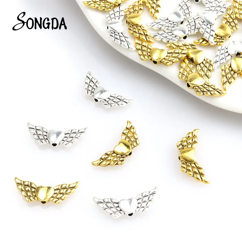 20pcs Angel Wing Heart Small Hole Bead Charms Silver Plated Zinc Alloy Loose Beads Handmade Accessory DIY Bracelet Making Craft
20pcs Angel Wing Heart Small Hole Bead Charms Silver Plated Zinc Alloy Loose Beads Handmade Accessory DIY Bracelet Making Craft