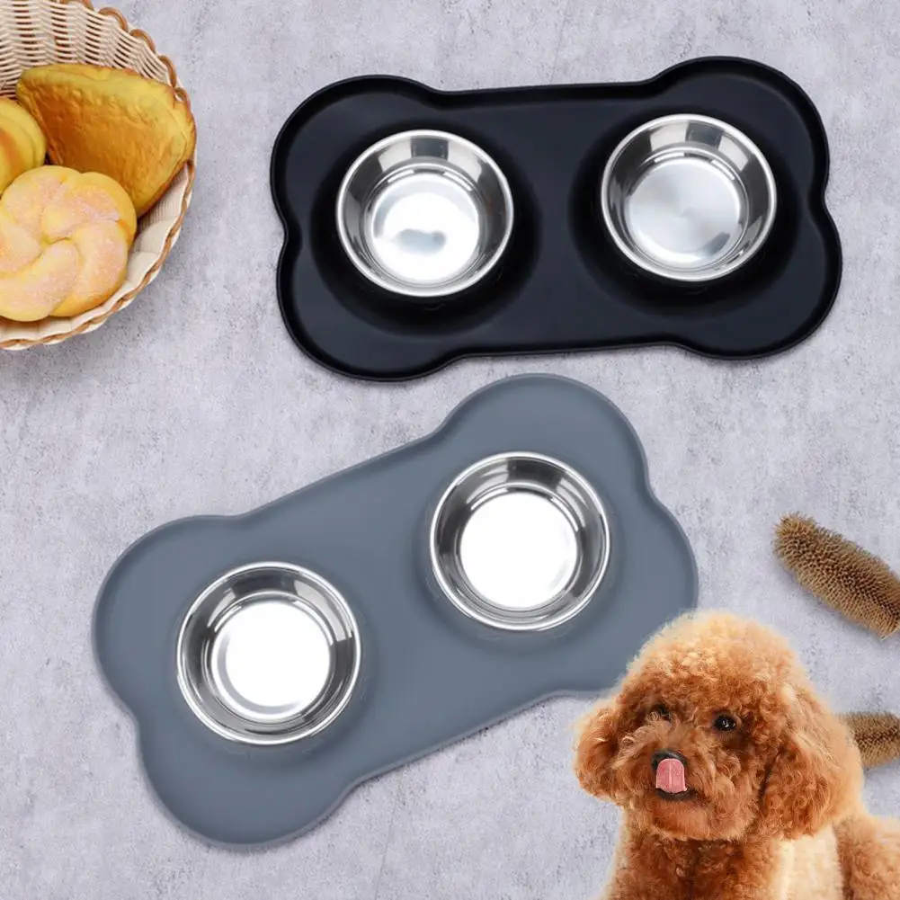 Pet Bowl Convenient Spill-proof Dog Double Bowl Silicone Mat Easy to Clean Cat Food Water Bowl Pet Supply
Pet Bowl Convenient Spill-proof Dog Double Bowl Silicone Mat Easy to Clean Cat Food Water Bowl Pet Supply