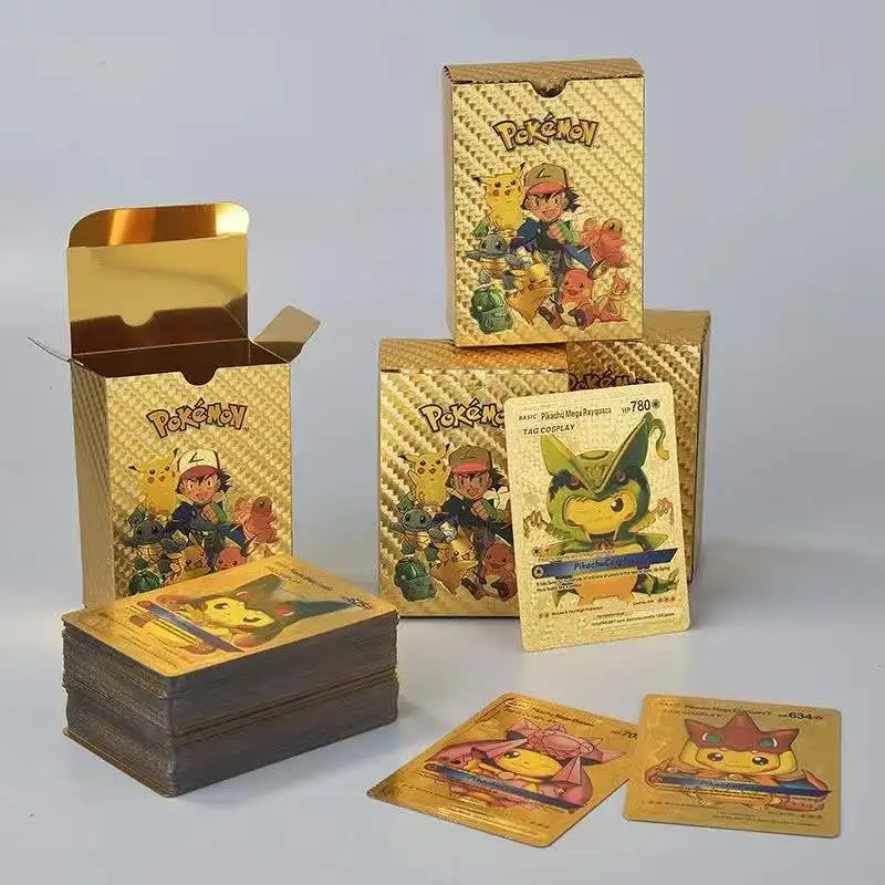 110 шт./компл. карты Pokemon Metal Gold Vmax GX Energy Card Charizard Pikachu редкая коллекция Боевая тренировочная карта детские игрушки подарок
110 шт./компл. карты Pokemon Metal Gold Vmax GX Energy Card Charizard Pikachu редкая коллекция Боевая тренировочная карта детские игрушки подарок
