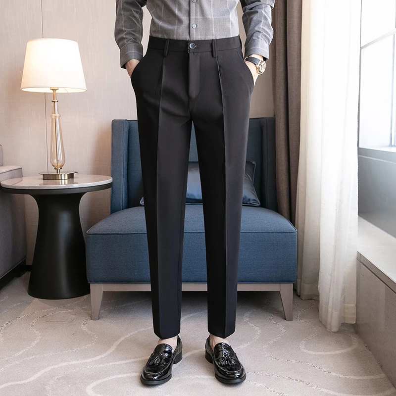 Men Slim Fit Dress Suit Pants for Men 2022 Spring New Business Fashion Solid Color Leisure Ankle Length Pants Formal Trousers
Men Slim Fit Dress Suit Pants for Men 2022 Spring New Business Fashion Solid Color Leisure Ankle Length Pants Formal Trousers