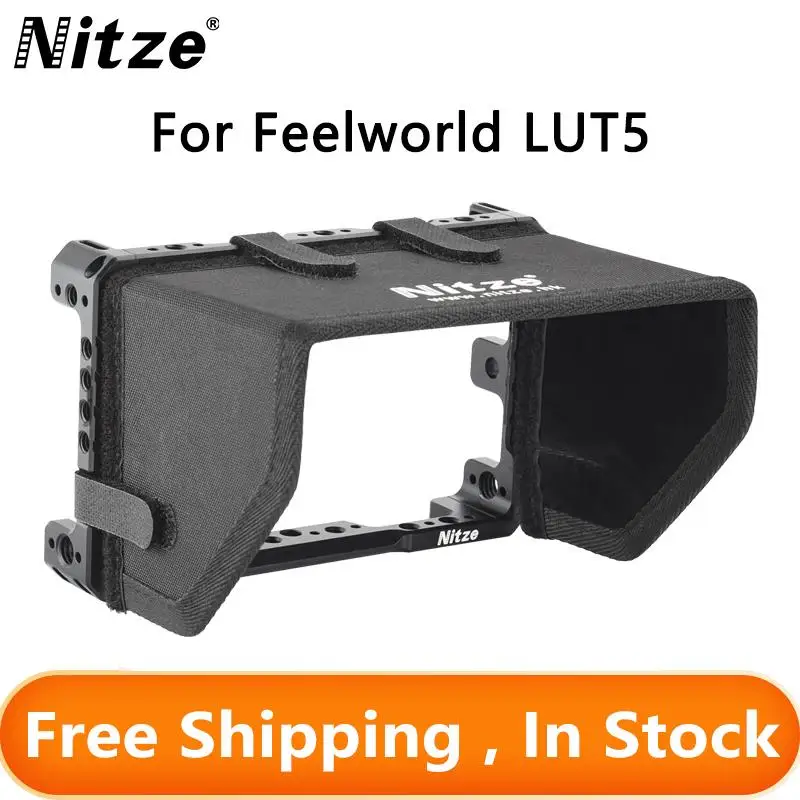 

Клетка Nitze для монитора Feelworld LUT5 5,5 с зажимом для кабеля HDMI и солнцезащитным козырьком, бесплатная доставка, новый продукт, лидер продаж, Южная Корея
