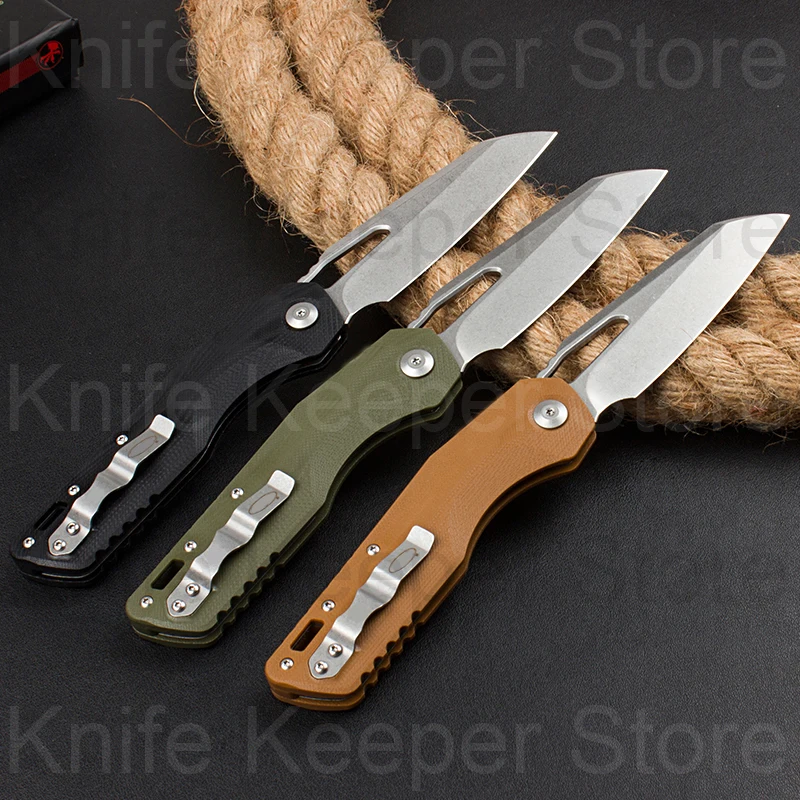 

2023 Micro OTF Tech Knife MS Series M390MK Steel Blade 60-61HRC G10 Handle Outdoor Camping Self Defense R-Lock Pocket Knife
