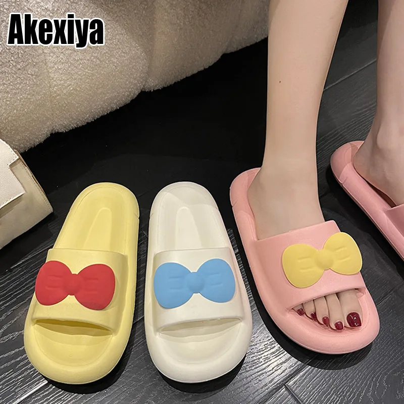 Bow-knot Women Summer Slippers Platform Non-slip Sole Cartoon Flip Flops Outdoor Bathroom Indoor Beach Sandals Ladies Shoes
Bow-knot Women Summer Slippers Platform Non-slip Sole Cartoon Flip Flops Outdoor Bathroom Indoor Beach Sandals Ladies Shoes