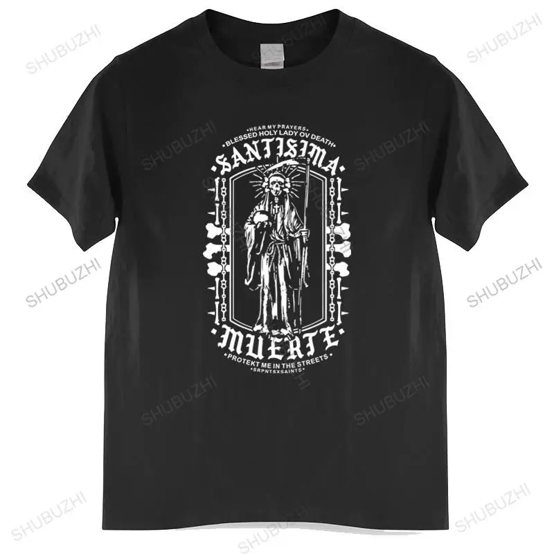 Mens summer cotton tshirt loose tops Handsome Santa Muerte T Shirt Men Lady of Holy Death Mexican Skull Tee unisex t-shirt
Mens summer cotton tshirt loose tops Handsome Santa Muerte T Shirt Men Lady of Holy Death Mexican Skull Tee unisex t-shirt