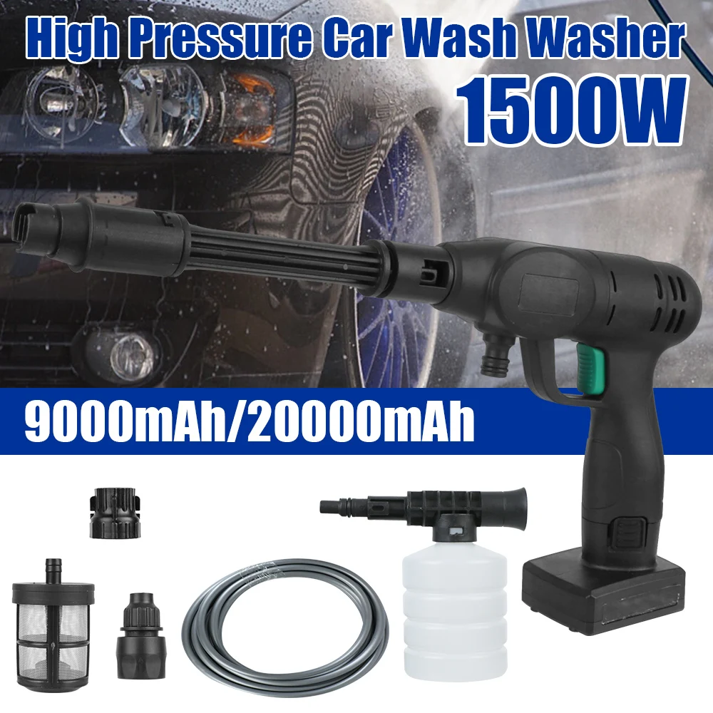 Spray Water Tool Car Wash Pressure Cleaner Cordless High Pressure Car Washer 9000/20000mAh Cleaning Machine 1500W 60Bar Portable
Spray Water Tool Car Wash Pressure Cleaner Cordless High Pressure Car Washer 9000/20000mAh Cleaning Machine 1500W 60Bar Portable