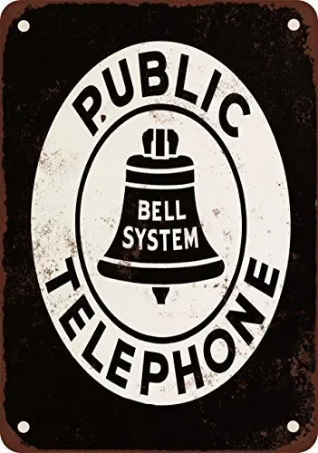 

Unoopler Bell System Public Telephone Vintage Look Reproduction Metal Tin Sign 8X12 Inches