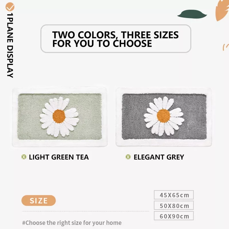 Bath Mat Bathroom Anti Slip Daisy Rug Home Super Absorbent Microfiber Foot Mat Entrance Door Mat Balcony Floor Kitchen Doormat
Bath Mat Bathroom Anti Slip Daisy Rug Home Super Absorbent Microfiber Foot Mat Entrance Door Mat Balcony Floor Kitchen Doormat