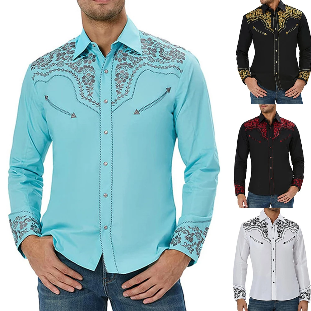 Men Spring Tops Western Vintage Printed Long Sleeve Shirts Casual Loose Slim Button Down Dress Shirt Blouse Tops Mens Clothes
Men Spring Tops Western Vintage Printed Long Sleeve Shirts Casual Loose Slim Button Down Dress Shirt Blouse Tops Mens Clothes