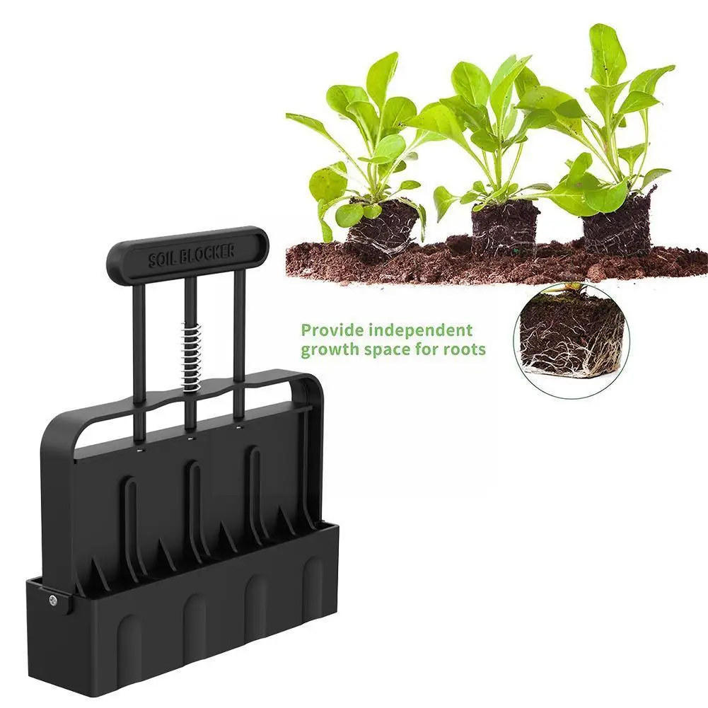 

New Handheld Soil Blocker 2-Inch Seedling Soil Block Maker With Dibbles Dibbers Reusable Plant Label Marker For Garden Prep D1L0