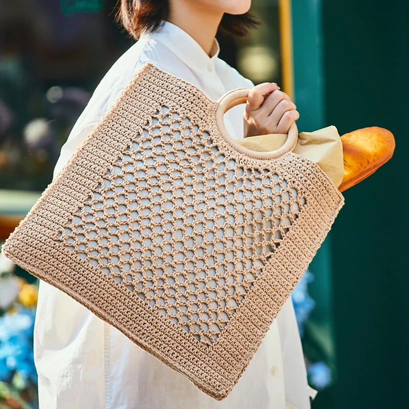 Milk Rope Woven Large Tote Bag Casual Hollow Straw Women Handbags Handmade Round Handle Lady Hand Bag Summer Beach Bali Purses
Milk Rope Woven Large Tote Bag Casual Hollow Straw Women Handbags Handmade Round Handle Lady Hand Bag Summer Beach Bali Purses