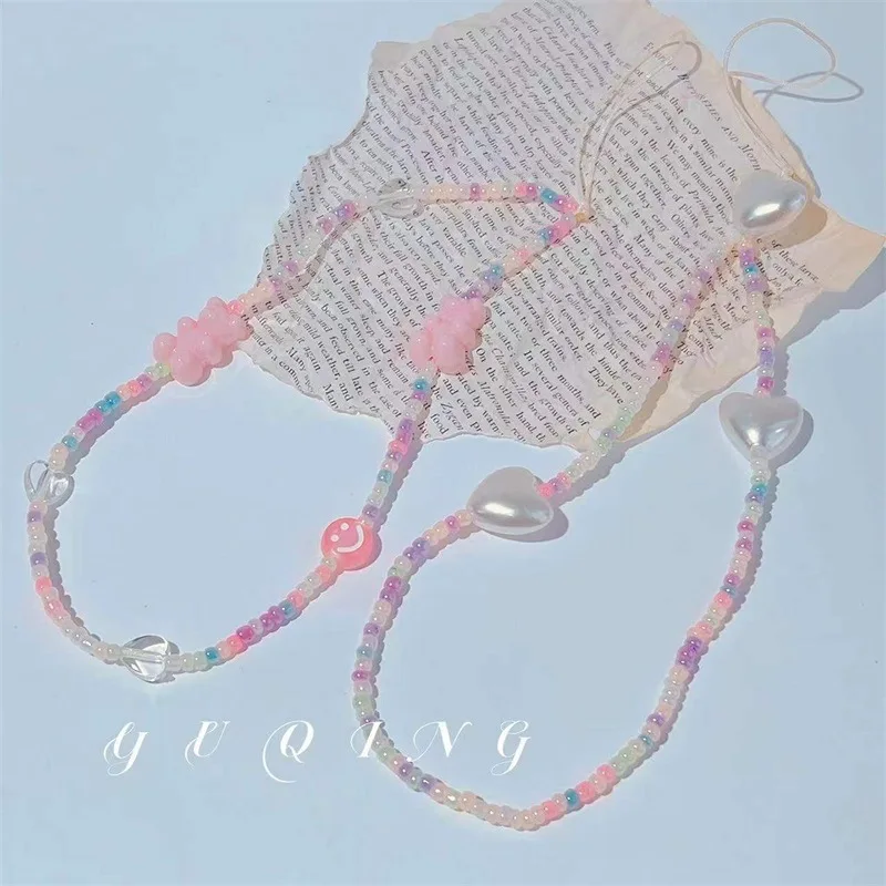 Creative Pink Bracelet Acrylic Imitation Pearl Heart Bear Beaded Ins Style Lanyard Female Mobile Phone Chain Jewelry Accessories
Creative Pink Bracelet Acrylic Imitation Pearl Heart Bear Beaded Ins Style Lanyard Female Mobile Phone Chain Jewelry Accessories