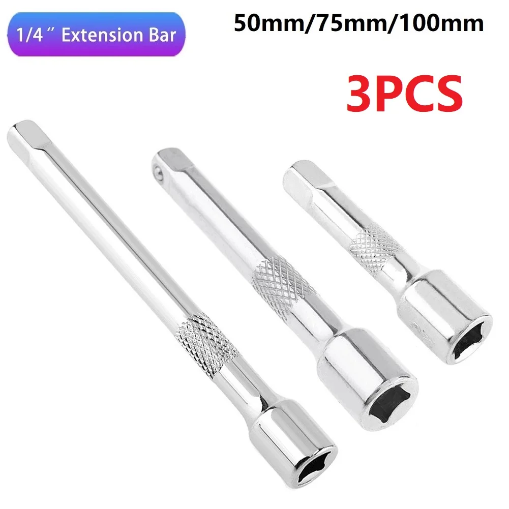 Connecting Rod Extender Bar Socket Wrenches Handle Tools 3Pcs 50/75/100mm Chrome Vanadium Steel Rustproof Silver
Connecting Rod Extender Bar Socket Wrenches Handle Tools 3Pcs 50/75/100mm Chrome Vanadium Steel Rustproof Silver