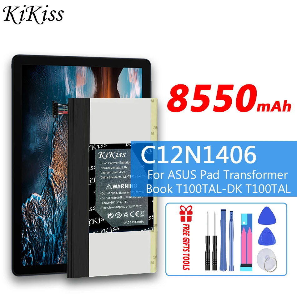 Аккумуляторная батарея KiKiss 8550 мАч C12N1406 для ASUS Pad Transformer Book T100TAL-DK T100TAL
Аккумуляторная батарея KiKiss 8550 мАч C12N1406 для ASUS Pad Transformer Book T100TAL-DK T100TAL