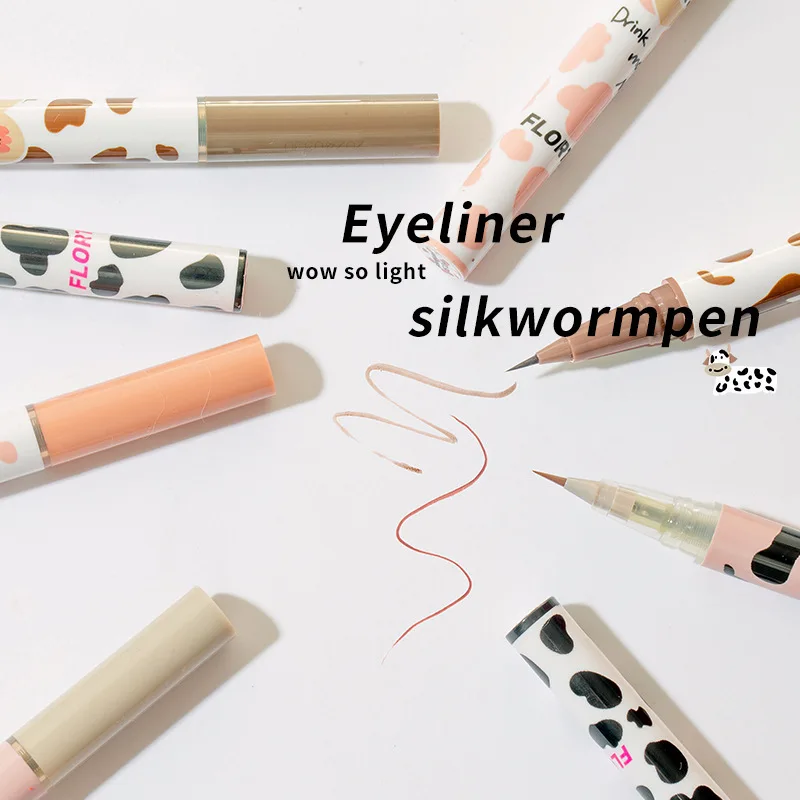 

FLORTTE Fine Eyeliner Pen, Lying Silkworm Pen, Shadow Pen, Brown Outline, Natural and Durable Waterproof Eye Liner