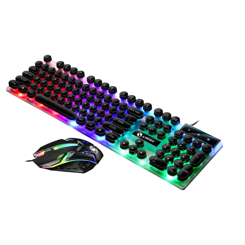 GTX300 Typewriter Keyboard and Mouse Set Punk Retro Keyboard Backlit Game USB Wired Keyboard and Mouse Set for PC Desktops
GTX300 Typewriter Keyboard and Mouse Set Punk Retro Keyboard Backlit Game USB Wired Keyboard and Mouse Set for PC Desktops