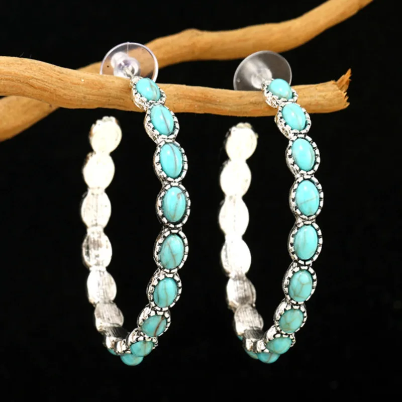 Bohemia Big Round Earrings Simulated Turquoise Stone Fashion Jewelry Exaggerated Circle Earring For Wome Jewerly
Bohemia Big Round Earrings Simulated Turquoise Stone Fashion Jewelry Exaggerated Circle Earring For Wome Jewerly