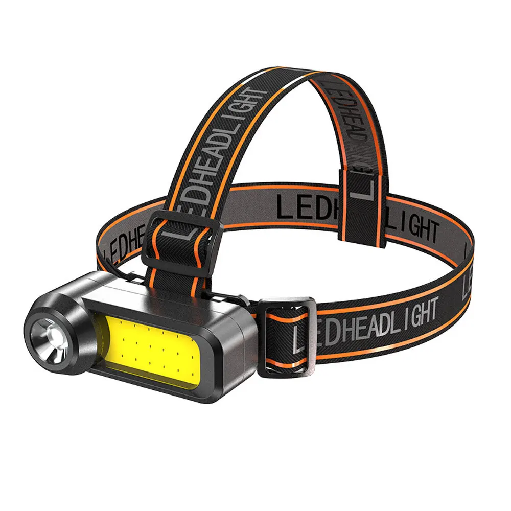 

COB+LED Headlamp Super Bright 2 Modes Adjustable Waterproof USB Rechargeable Flashlights Fishing Camping Hunting