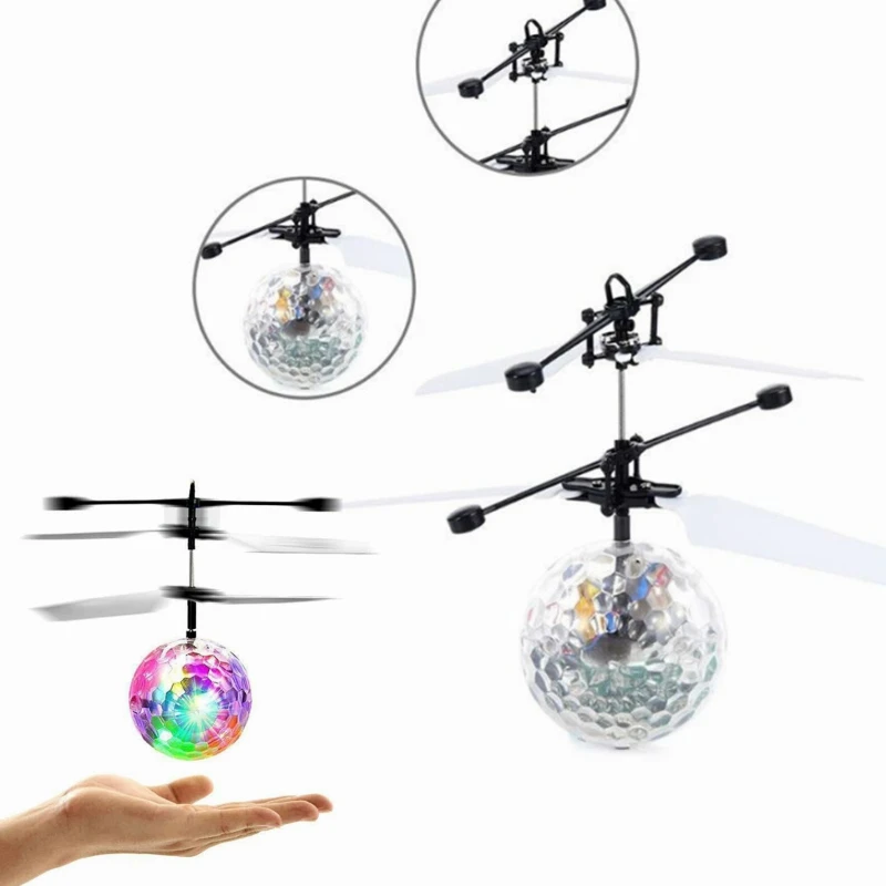 

Mini Dron RC Fly Ball Magic Shinning Luminous LED Lighting Helicopter Electronic Infrared Induction Aircraft Drone Toys For Kids