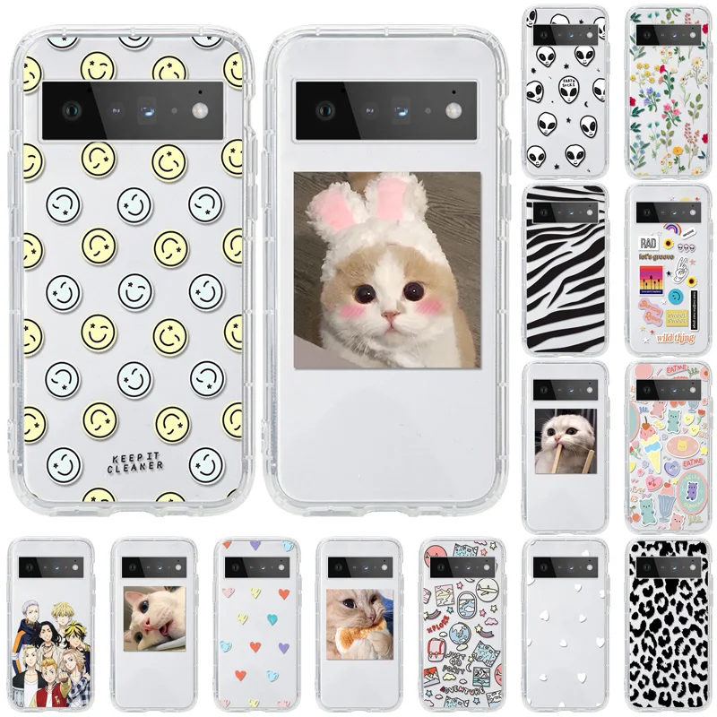 6.7" Phone Case For Google Pixel 6 Pro Case Cute Cat Clear Cover For Google Pixel 6 6.4" Back Cover Pixel 6 Pro Coque Funda Capa
6.7" Phone Case For Google Pixel 6 Pro Case Cute Cat Clear Cover For Google Pixel 6 6.4" Back Cover Pixel 6 Pro Coque Funda Capa