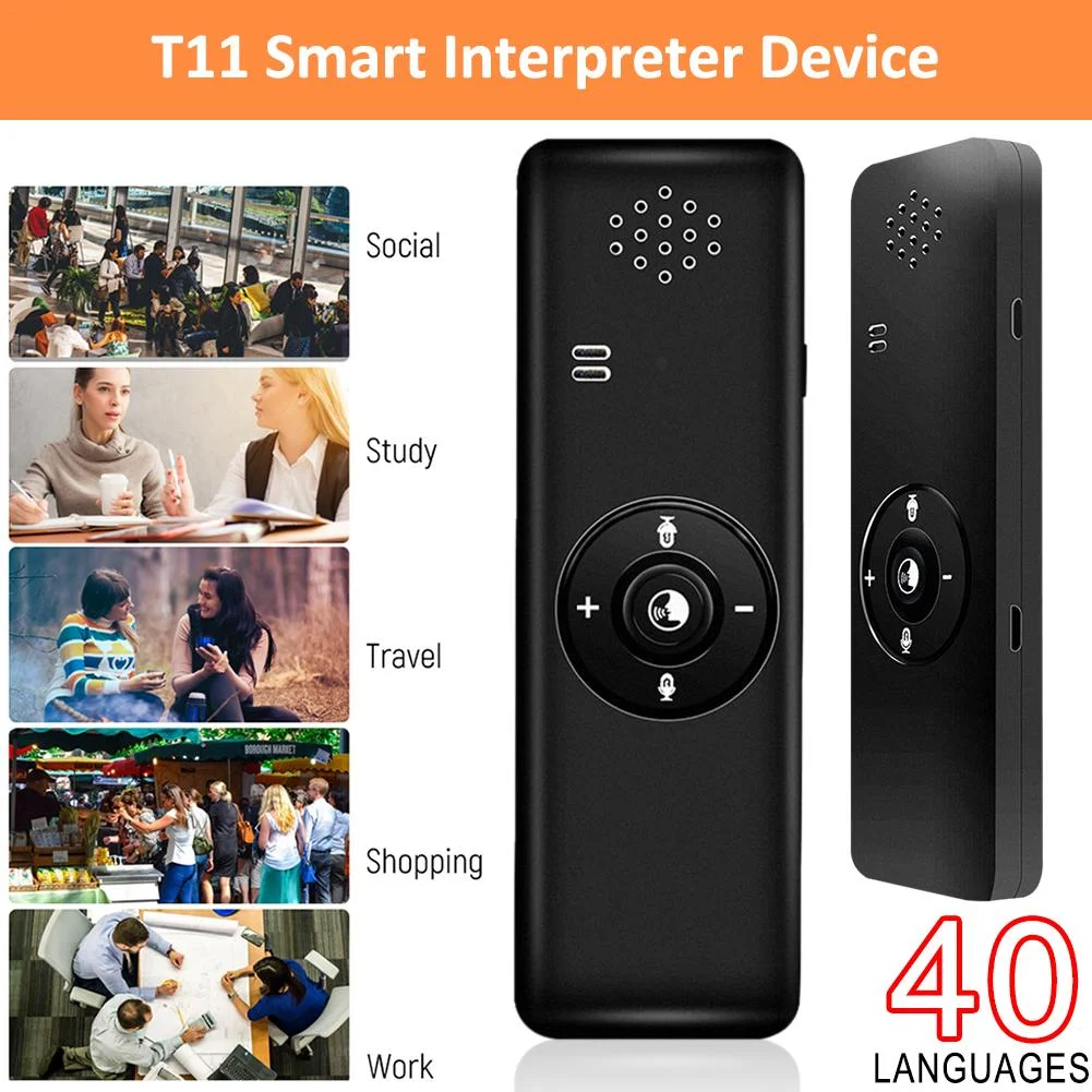 

T11 Smart Translator Bluetooth Real Time Multi-Language Translation Instant Voice Learning Travel Business Translator