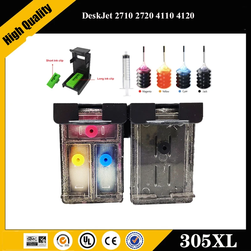 Einkshop For HP 305 xl 305xl Refillable Ink Cartridge Replacement For HP305 DeskJet 2710 2720 4110 4120 For HP 305 Cartridges
Einkshop For HP 305 xl 305xl Refillable Ink Cartridge Replacement For HP305 DeskJet 2710 2720 4110 4120 For HP 305 Cartridges