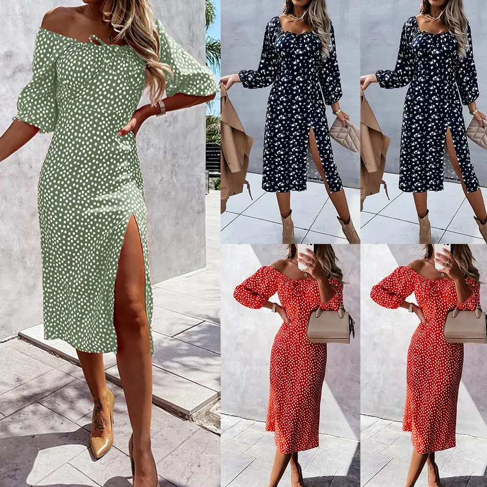 Long Sleeve Floral Knee Length Women Midi Dress Slash Neck Off The Shoulder Floral Printing Spring Polyester Casual Ladies Dress
Long Sleeve Floral Knee Length Women Midi Dress Slash Neck Off The Shoulder Floral Printing Spring Polyester Casual Ladies Dress