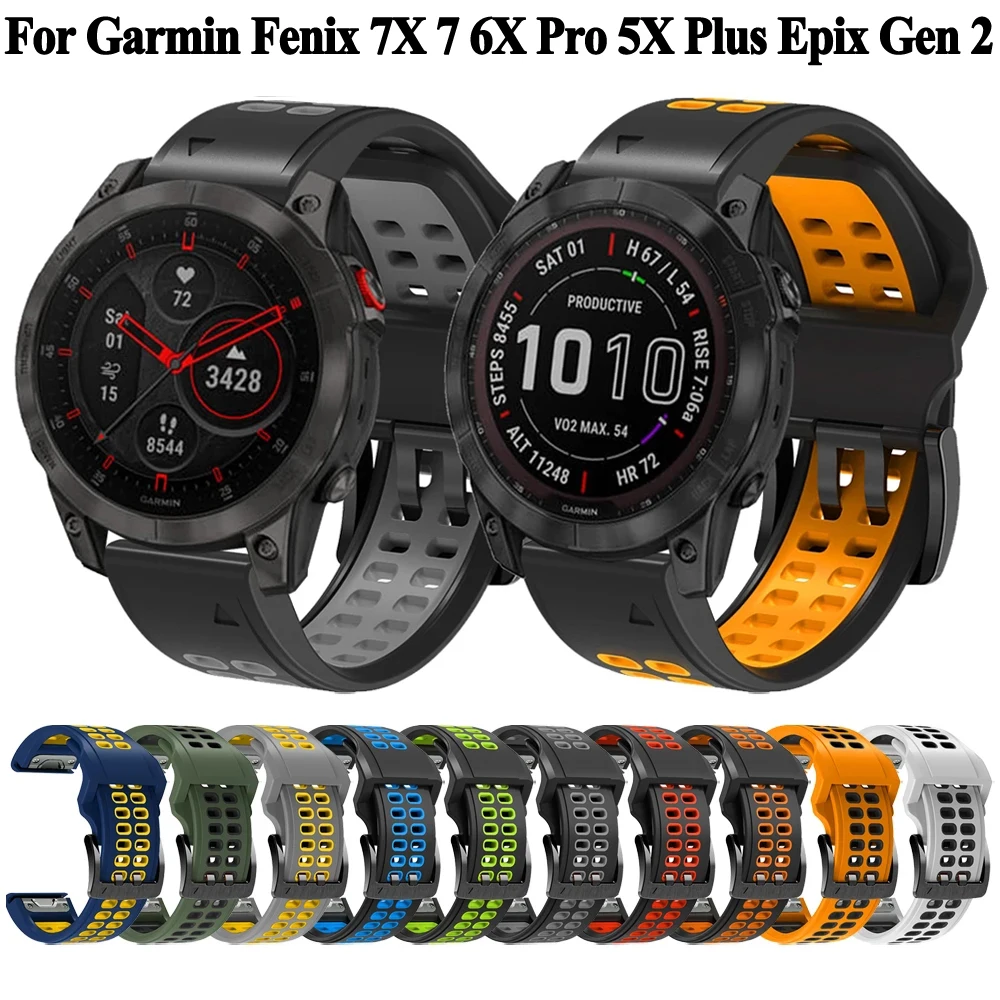 Ремешок силиконовый для часов Garmin Fenix 7X 7 6X Pro 5X Plus/Marq Epix Gen 2/Instinct 2/Пособие Mk2i, 26 мм 22 мм 
Ремешок силиконовый для часов Garmin Fenix 7X 7 6X Pro 5X Plus/Marq Epix Gen 2/Instinct 2/Пособие Mk2i, 26 мм 22 мм