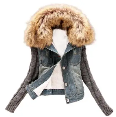 Autumn and winter new style big hair collar wool sleeves cowboy coat short paragraph add velvet add thick cotton-padded clothes
Autumn and winter new style big hair collar wool sleeves cowboy coat short paragraph add velvet add thick cotton-padded clothes