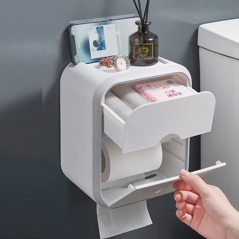 Punch-free Toilet Paper Holder Box Waterproof Tissue Storage Box Bathroom Rack Wall Mounted Kitchen Bathroom Storage Holder
Punch-free Toilet Paper Holder Box Waterproof Tissue Storage Box Bathroom Rack Wall Mounted Kitchen Bathroom Storage Holder