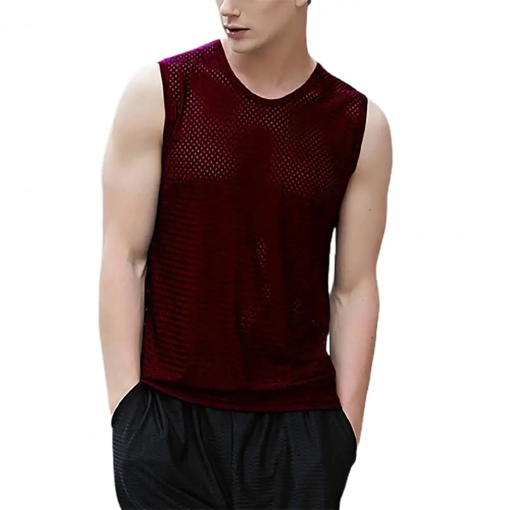 2023 O-neck Sleeveless Tops Men Vest Mesh Hole Breathable Thin Solid Color Ice Silk Seamless Summer Vest T Shirts Sportwear
2023 O-neck Sleeveless Tops Men Vest Mesh Hole Breathable Thin Solid Color Ice Silk Seamless Summer Vest T Shirts Sportwear