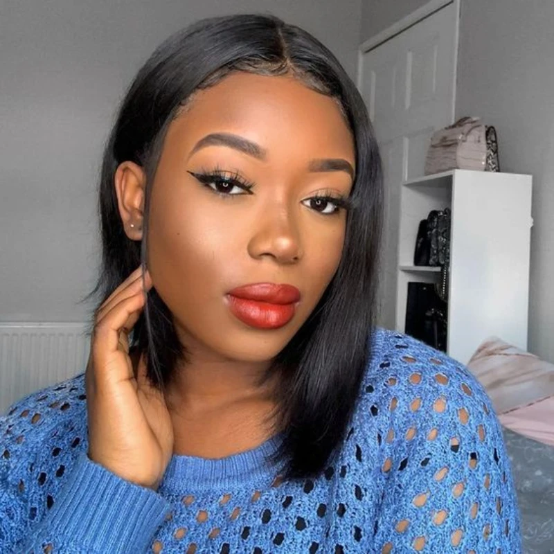 Straight Bob Wig Lace Front Human Hair Wigs 180% Density T Part Bob Wig Human Hair For Women HD Transparent Lace Bob Wigs
Straight Bob Wig Lace Front Human Hair Wigs 180% Density T Part Bob Wig Human Hair For Women HD Transparent Lace Bob Wigs