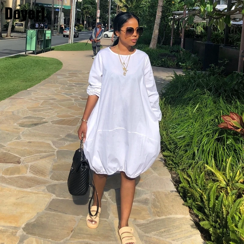 Fashion Loose Casual Dress Women Streetwear Oversized T Shirt Dress Long Sleeve Knee Length Solid Pockets Autumn Midi Dress
Fashion Loose Casual Dress Women Streetwear Oversized T Shirt Dress Long Sleeve Knee Length Solid Pockets Autumn Midi Dress