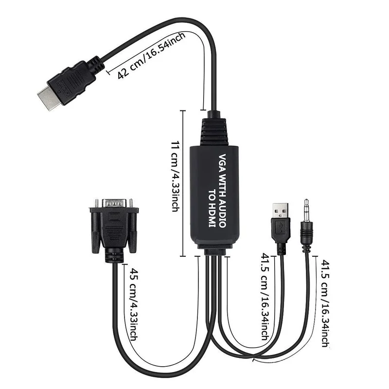 VGA-HDMI-совместимый адаптер VGA-HDMI 4 фута кабель обеспечивает удобный способ подключения ПК, ноутбука, настольного компьютера
VGA-HDMI-совместимый адаптер VGA-HDMI 4 фута кабель обеспечивает удобный способ подключения ПК, ноутбука, настольного компьютера