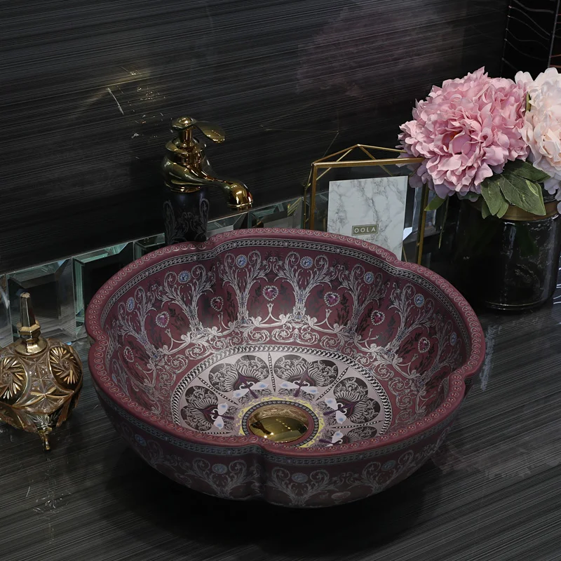 Colorful Ceramic Sinks Counter Top Wash Basin Europe Vintage Style wash basin vanities flower ceramic wash basin Bathroom Sink
Colorful Ceramic Sinks Counter Top Wash Basin Europe Vintage Style wash basin vanities flower ceramic wash basin Bathroom Sink