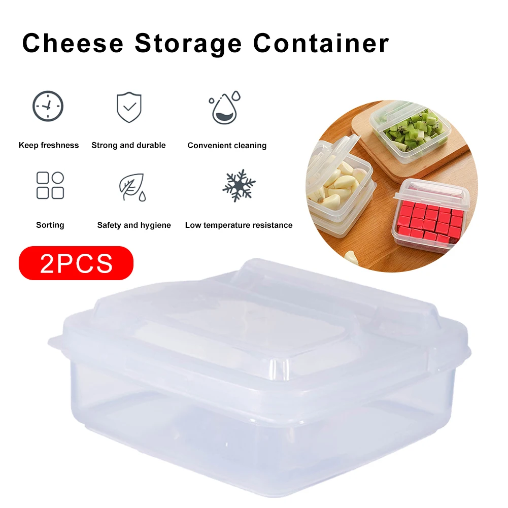 2Pcs Cheese Storage Container BPA-Free Butter Cheese Slice Container Fridge Safe Leakproof Flip Lid Storage Case For Cheese Nut
2Pcs Cheese Storage Container BPA-Free Butter Cheese Slice Container Fridge Safe Leakproof Flip Lid Storage Case For Cheese Nut