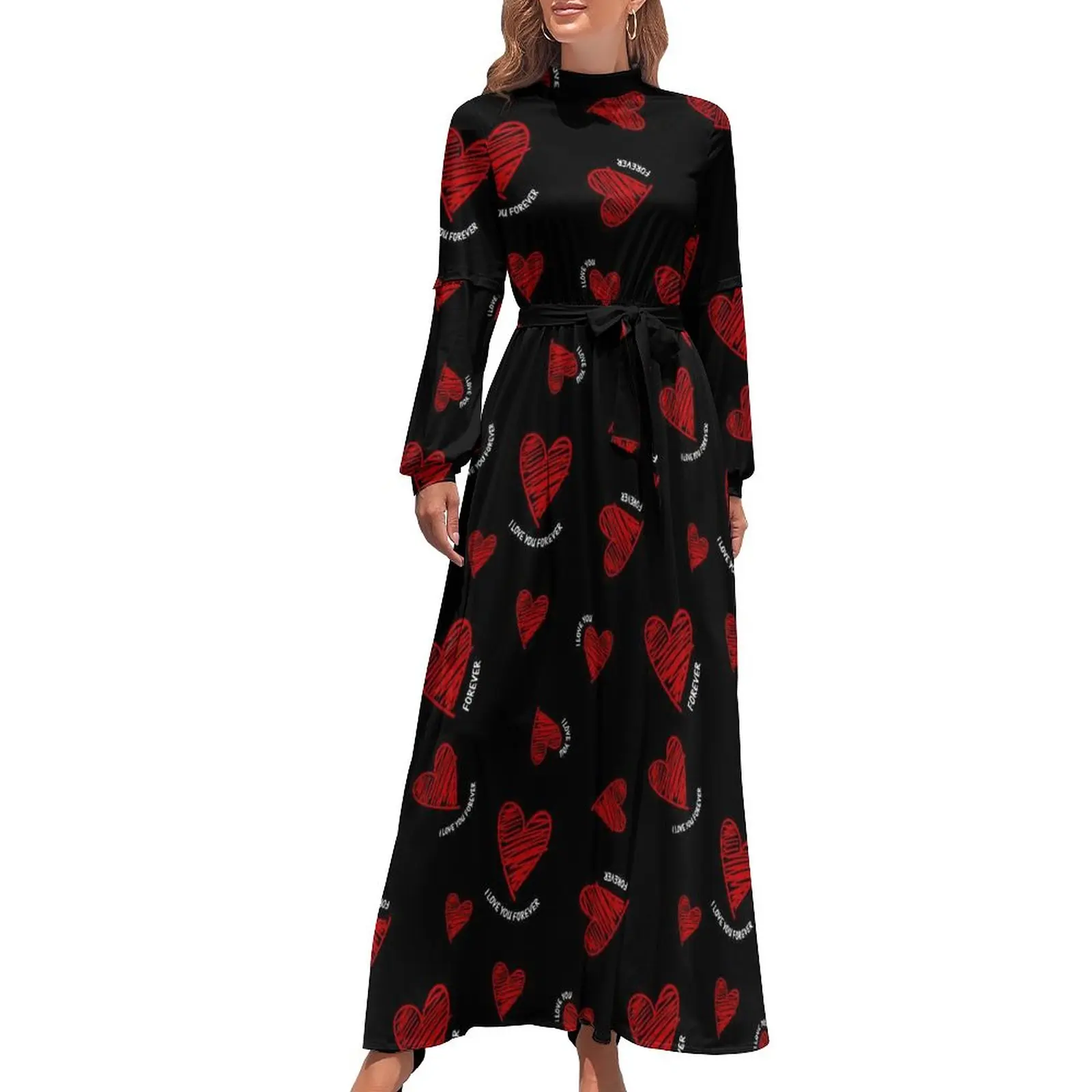 Black Red Heart Dress Long Sleeve Love Women Dresses Business Hot Colorful Patterns One-Piece Dress
Black Red Heart Dress Long Sleeve Love Women Dresses Business Hot Colorful Patterns One-Piece Dress