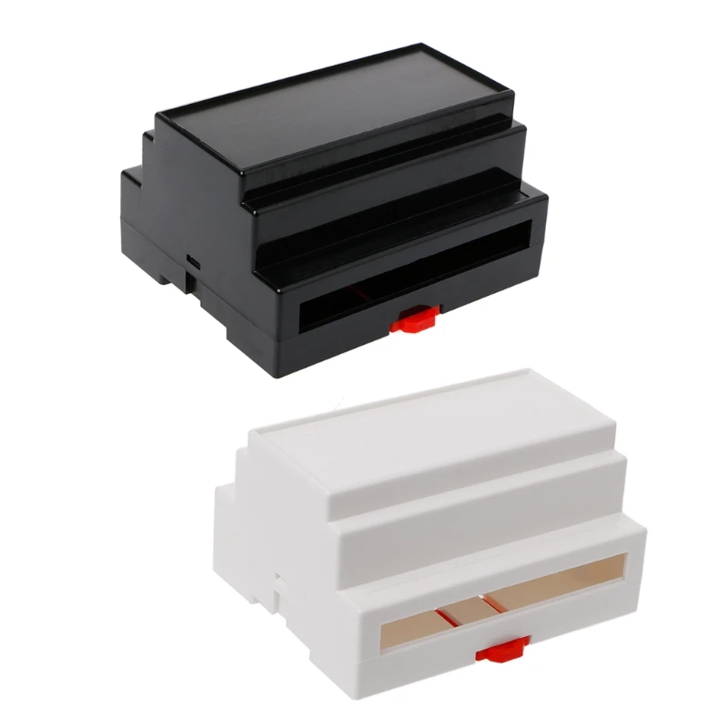 

652F 107*87*59mm Black/White Plastic Din Rail Junction Box Electronic Equipment