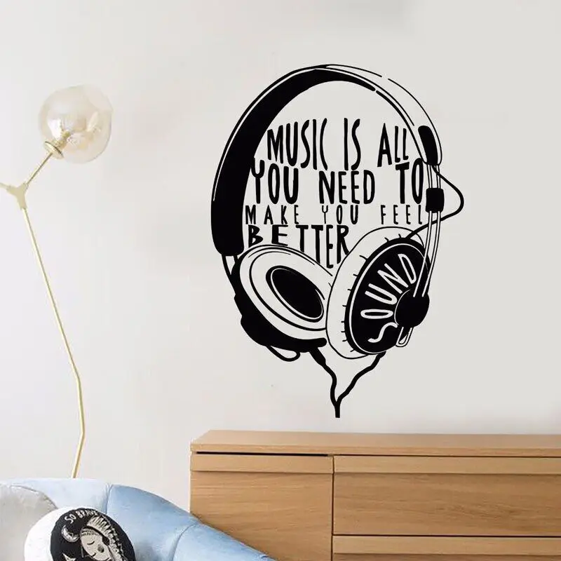 Headphones Musical Quote Music Gift for Teens Room Wall Sticker Vinyl Home Decor Decals Kids Bedroom Murals Cool Designs 3203
Headphones Musical Quote Music Gift for Teens Room Wall Sticker Vinyl Home Decor Decals Kids Bedroom Murals Cool Designs 3203