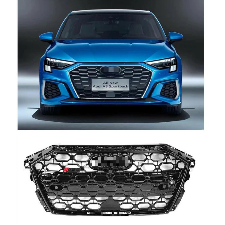 For A3 S3 Sline 2021+ front grille auto parts accessories Upgrade RS3 style black mesh front bumper grill
For A3 S3 Sline 2021+ front grille auto parts accessories Upgrade RS3 style black mesh front bumper grill
