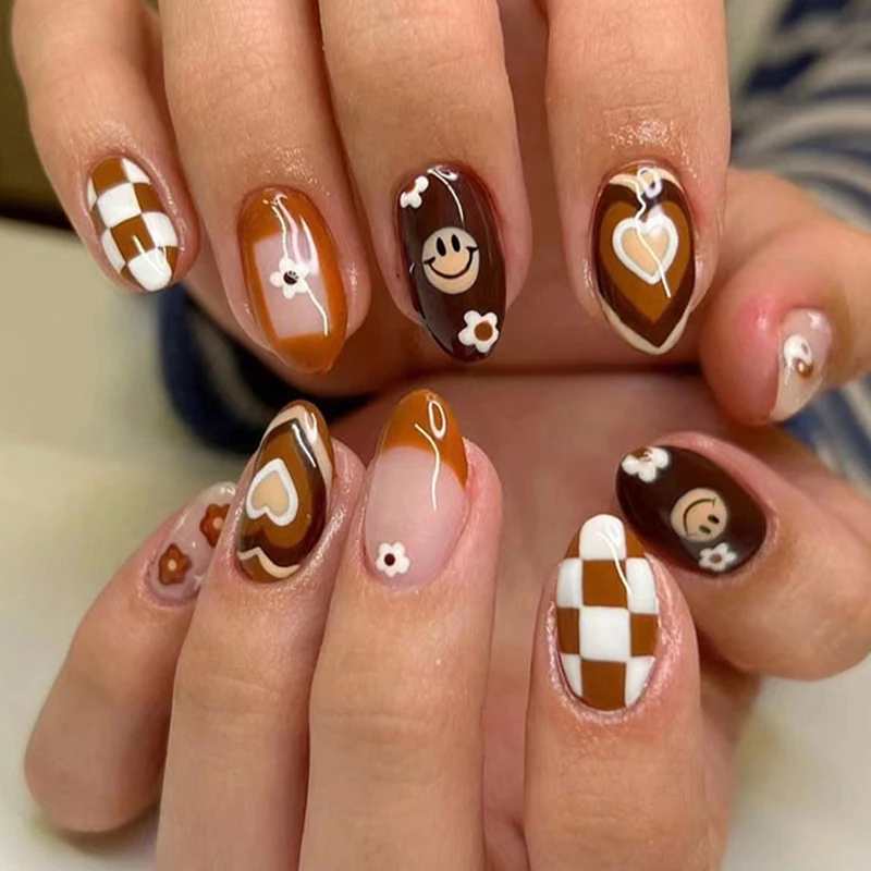 24pcs/box Classic Checkerboard Pattern Geometric Simplicity Nail Art Short False Nails With Glue Fake Nails With Wearing Tools
24pcs/box Classic Checkerboard Pattern Geometric Simplicity Nail Art Short False Nails With Glue Fake Nails With Wearing Tools